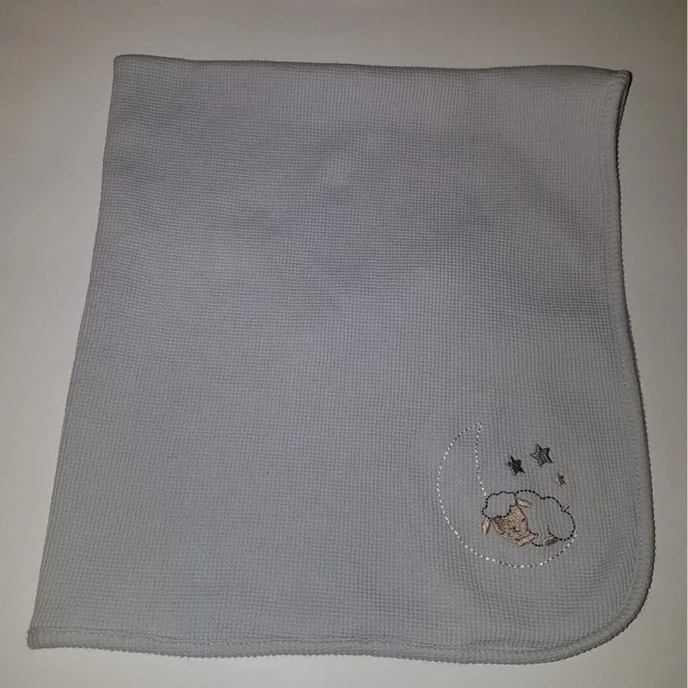 Parent's Choice Sheep Lamb Waffle Knit Cotton Thermal Baby Blanket Moon Stars